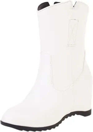 Knee High Boots Women Short Boots Solid Color Leather Round Toe Low Heel Mid Calf Boots Inner Height Western Boots