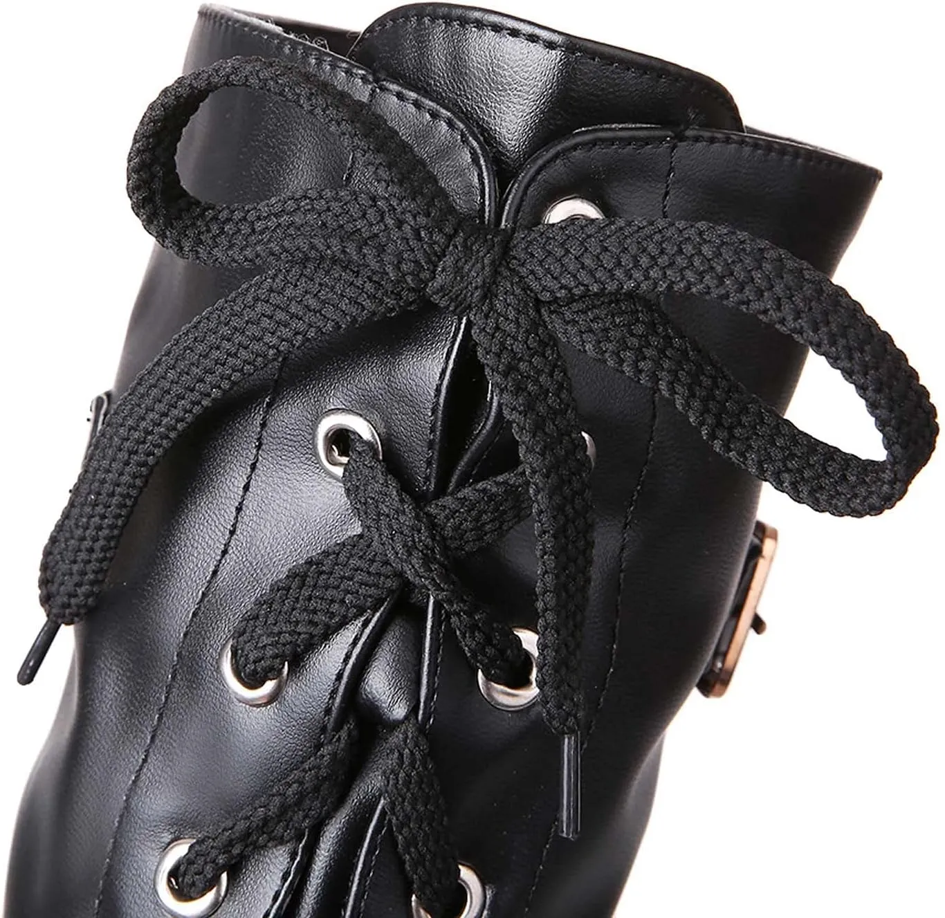 Knee High Boots Women Waterproof Winter Boots for Women 2024 Lace-Up Boots High Heel Chunky Boots Shoes Booties