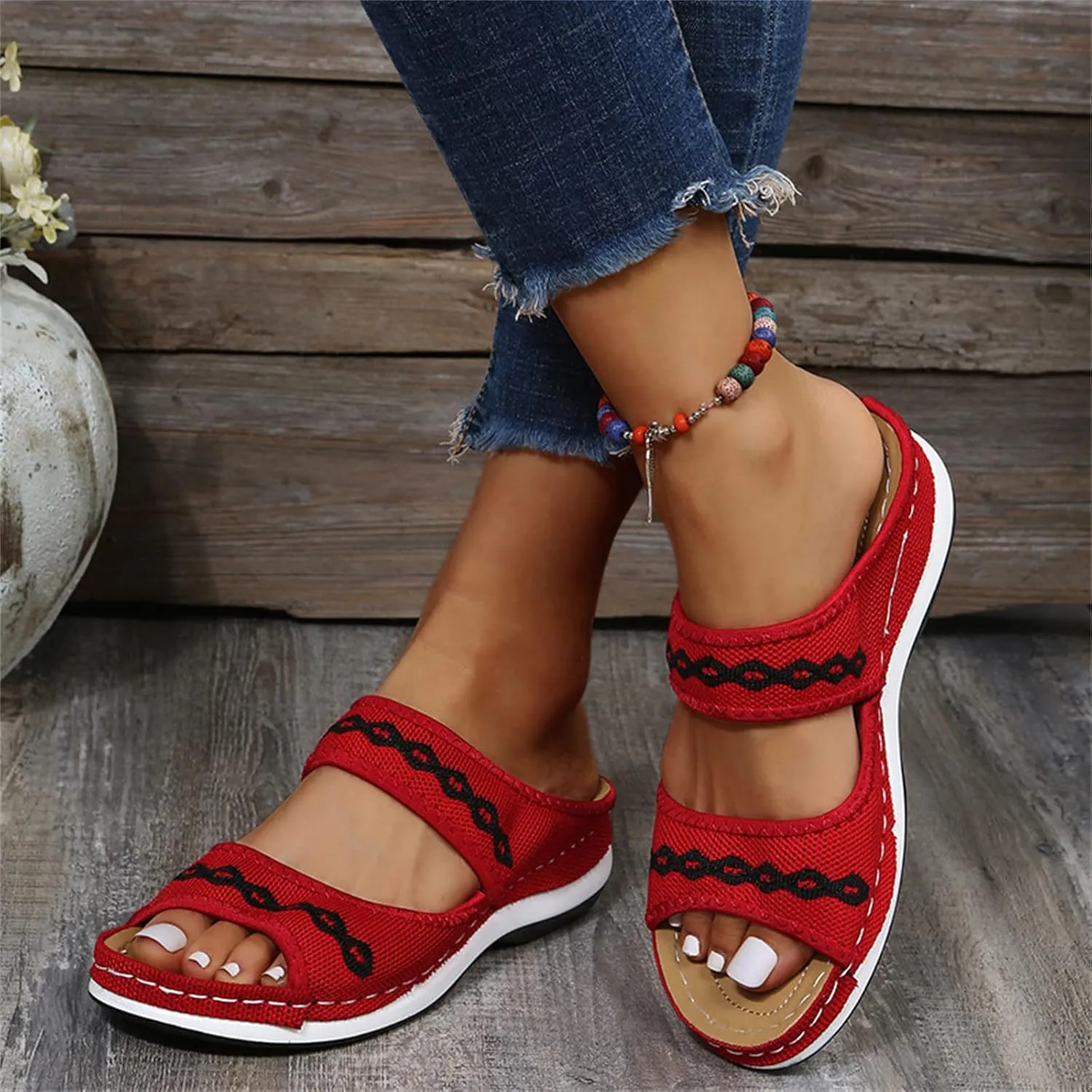 Ladmiple Dress Sandals For Women Orthotic Dressy Summer Flips Flops Orthopedic Slides Arch Support Plantar Fasciitis