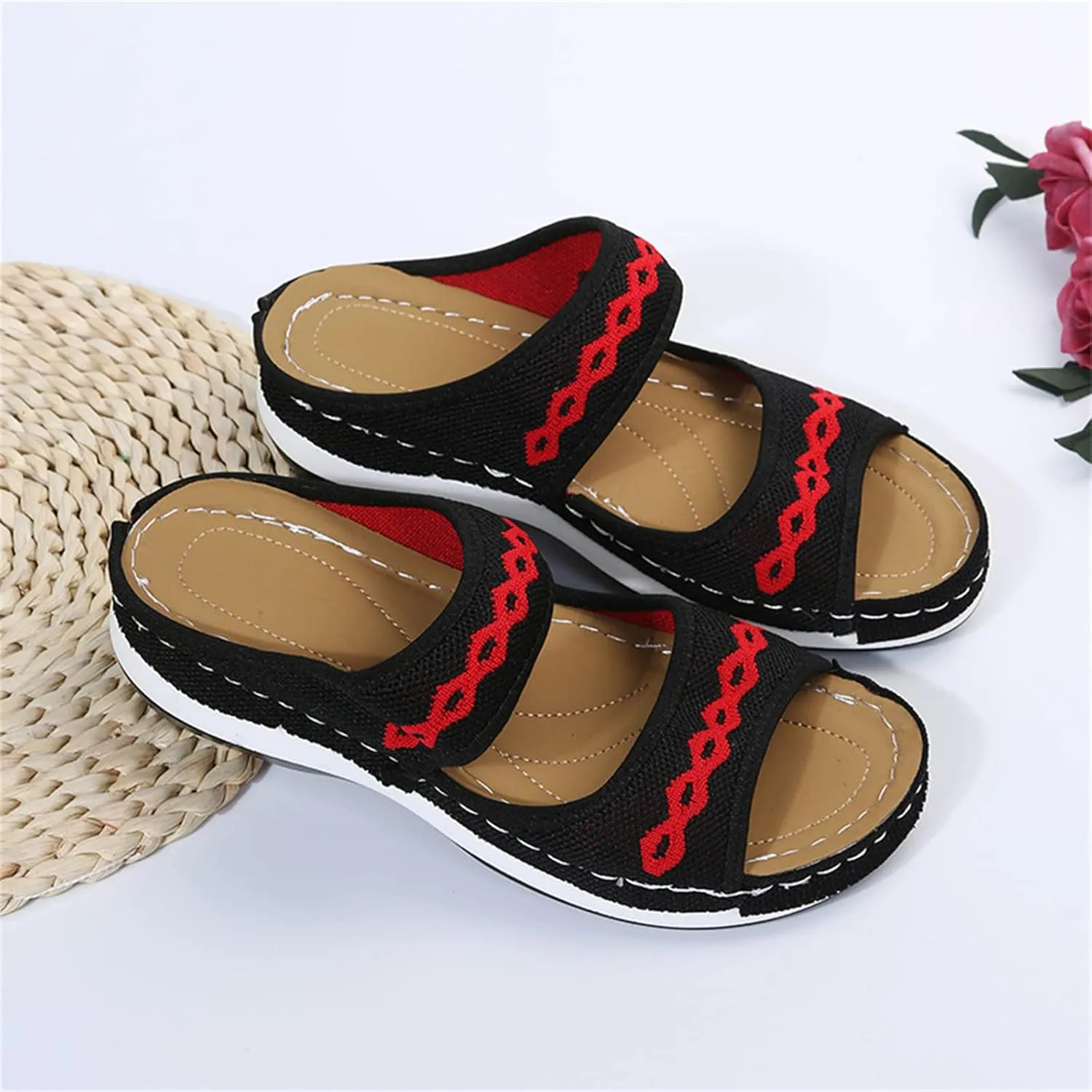 Ladmiple Orthopedic Dress Sandals For Women Plantar Fasciitis Comfort Walking Arch Support Orthotic Slides Summer Flip Flops