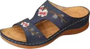 Ladmiple Orthopedic Sandals For Women Dressy Summer Comfortable Slip On Orthotic Flip Flops Walking Shoes With Arch Support