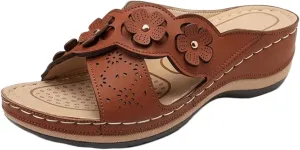 Ladmiple Orthopedic Sandals For Women Wide Width Fashion Orthotic Slides Slip On Slippers With Comfortable Arch Support