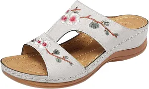 Ladmiple Orthopedic Sandals For Women Wide Width Orthotic Slides Comfort Dressy Summer Walking Flip Flops with Arch Support