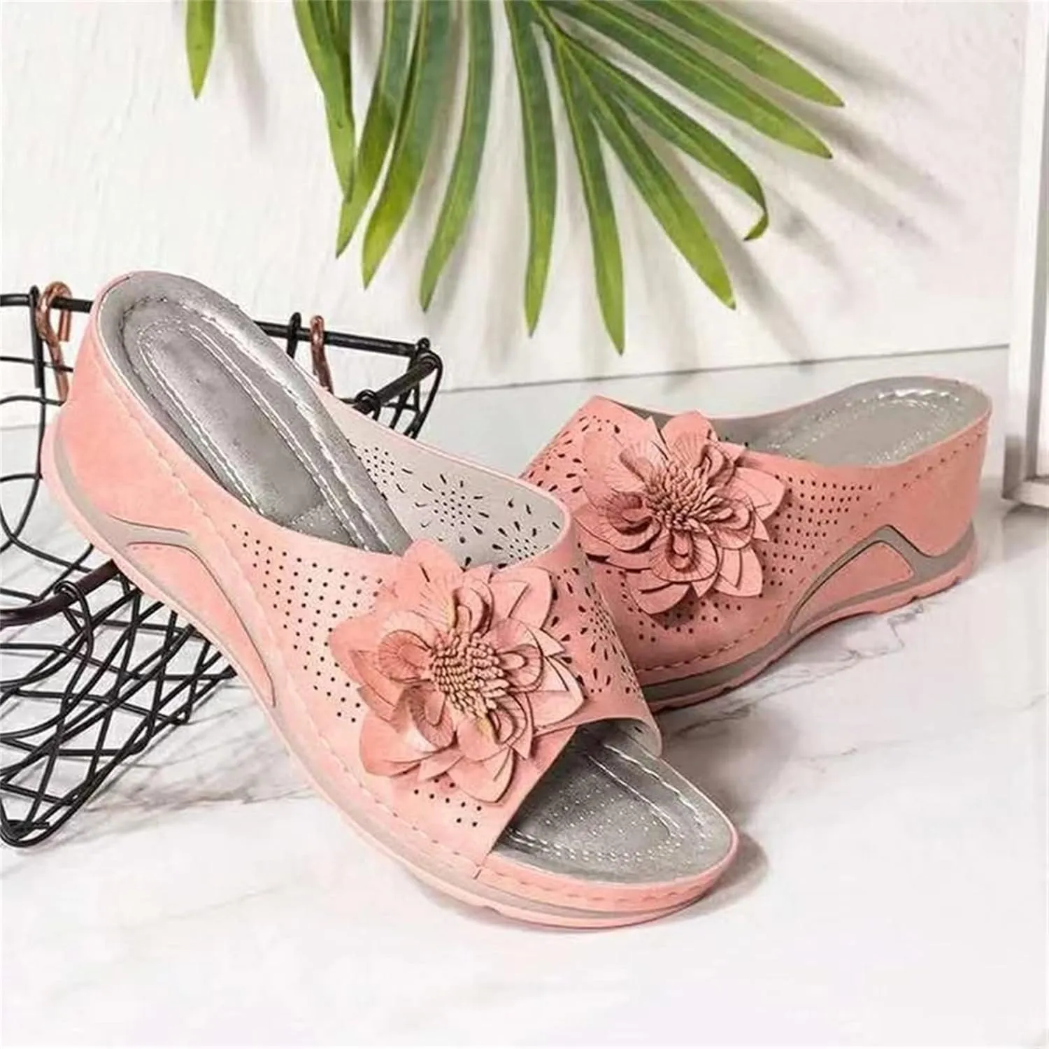 Ladmiple Orthopedic Slippers For Women Plantar Fasciitis Comfortable Walking Flip Flops Orthotic Sandals with Arch Support