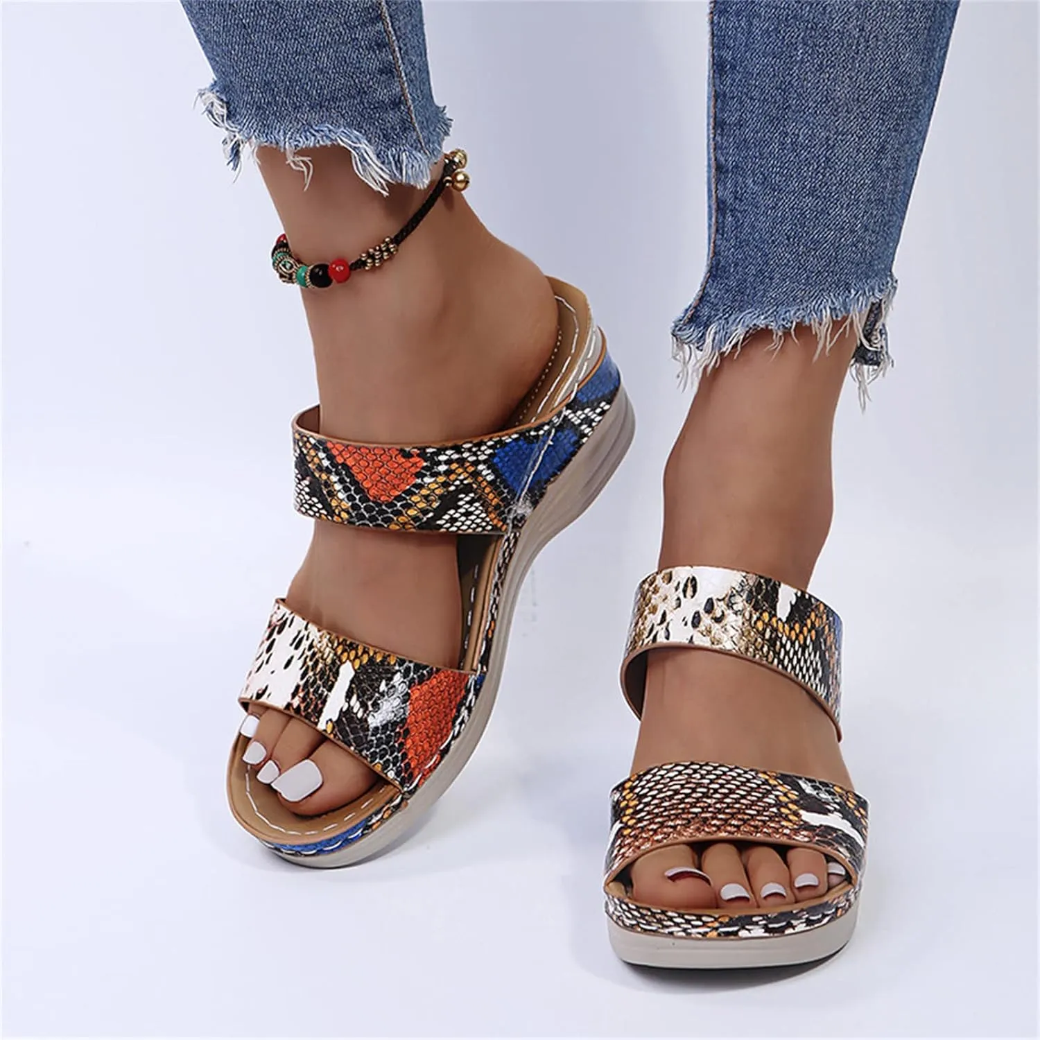 Ladmiple Orthopedic Slippers For Women With Arch Support Plantar Fasciitis Orthotic Slides Comfortable Dressy Summer Sandals