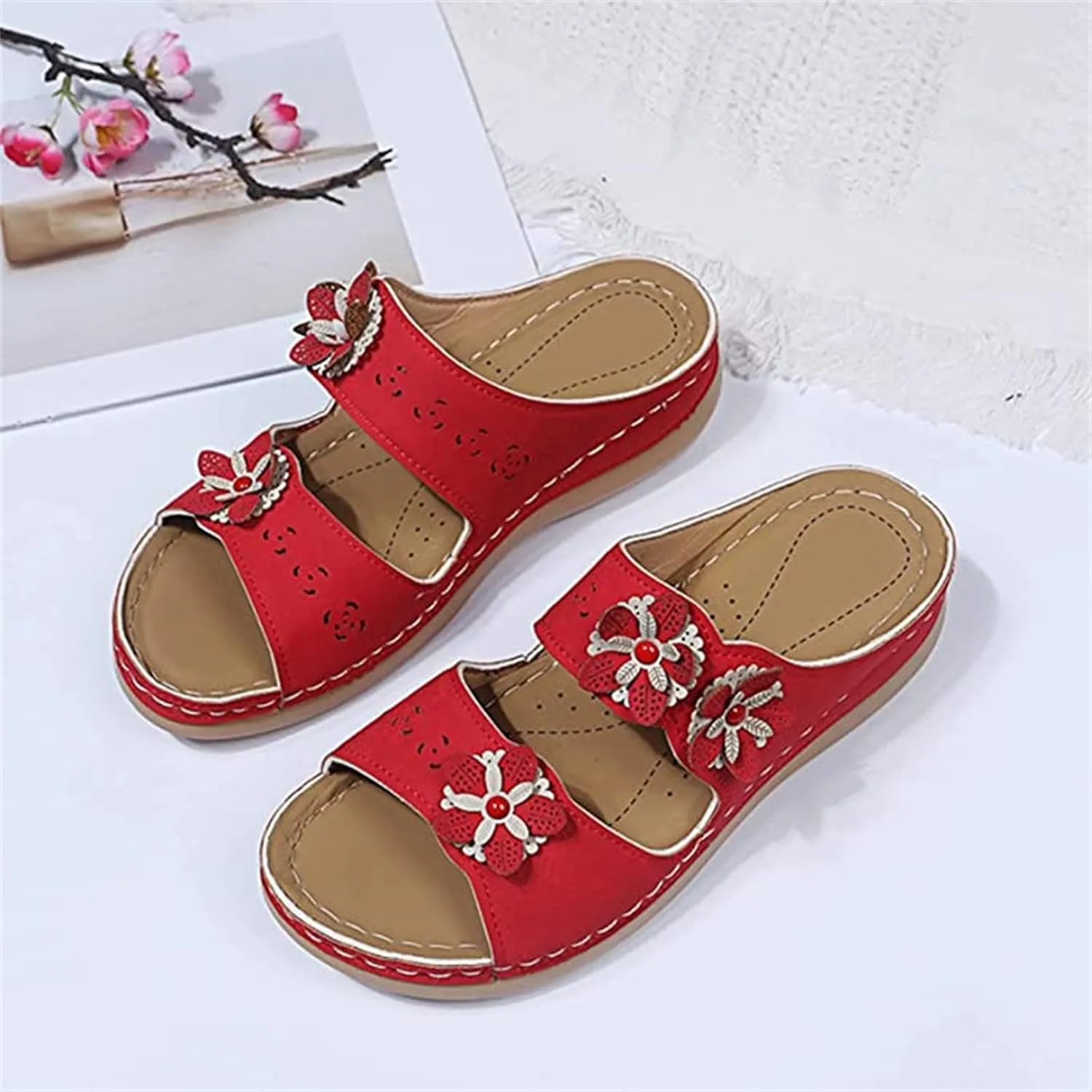 Ladmiple Orthotic Dress Sandals For Women With Arch Support Orthopedic Slides Summer Flip Flops for Plantar Fasciitis