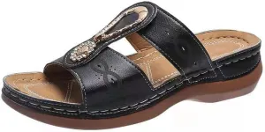 Ladmiple Sandals Women Beach Vacation Arch Support Orthopedic Slides Slippers Comfort Dressy Summer Orthotic Flip Flops