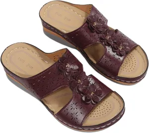 Ladmiple Sandals Women Beach Vacation Fashion Orthotic Slides Ladies Lightweight Athletic Slip On Slippers With Arch Support