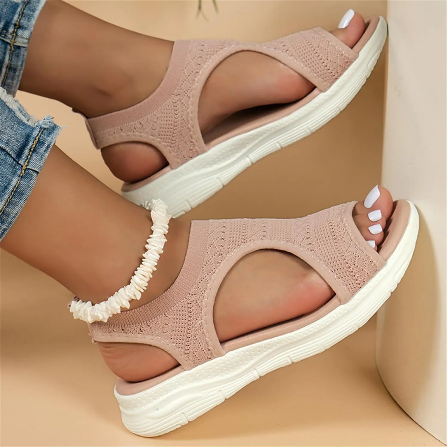 Ladmiple Sandals Women Comfortable Cute Orthopedic Arch Support Flip Flops Summer Walking Orthotic Sandals Dressy Beach Shoes