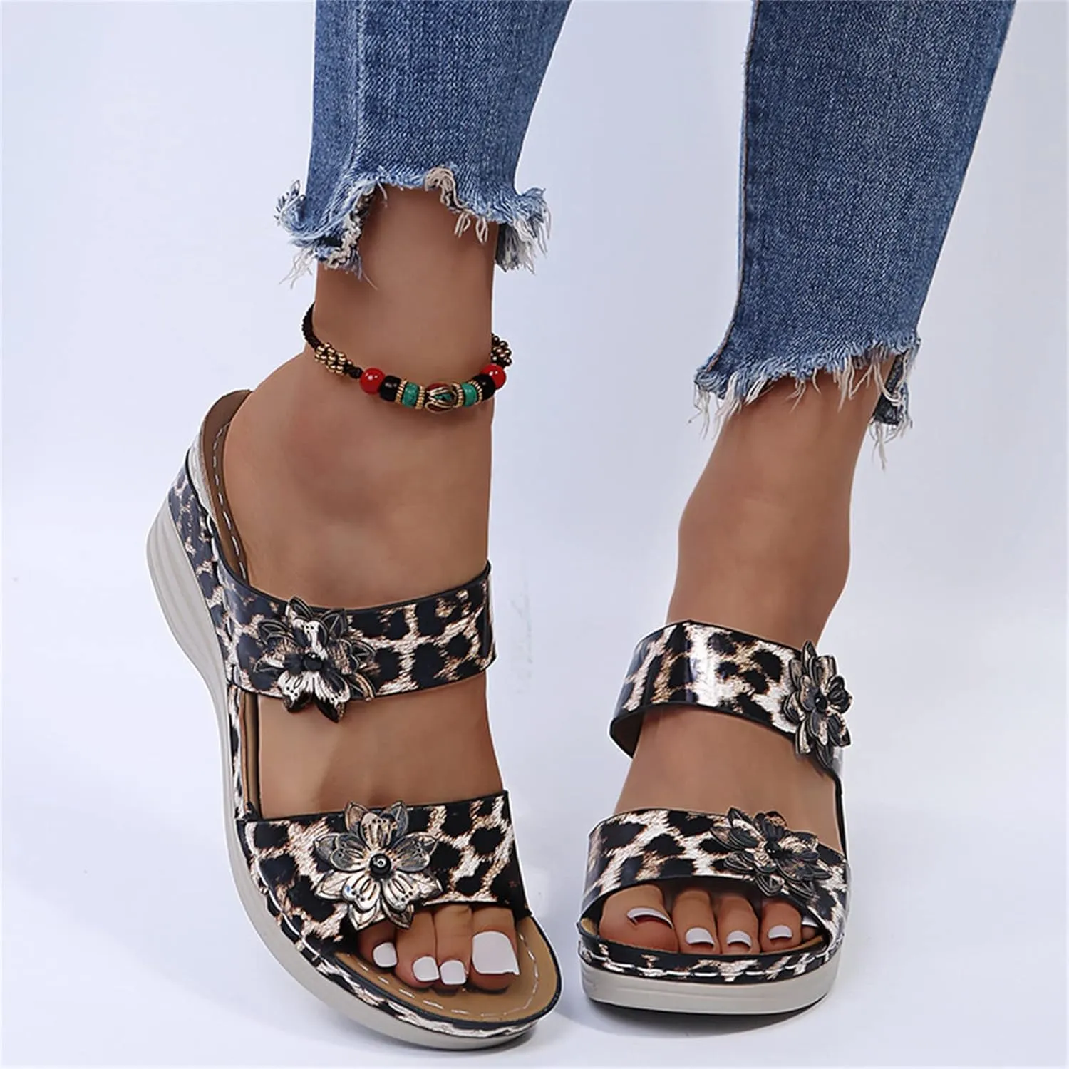 Ladmiple Sandals Women Dressy Summer Flat Comfortable Orthotic Flips Flops Arch Support Plantar Fasciitis Orthopedic Slides
