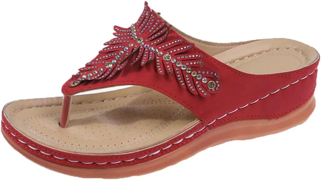 Ladmiple Sandals Women Dressy Summer Flat Comfortable Walking Orthopedic Sandals Casual Orthotic Flip Flops With Arch Support