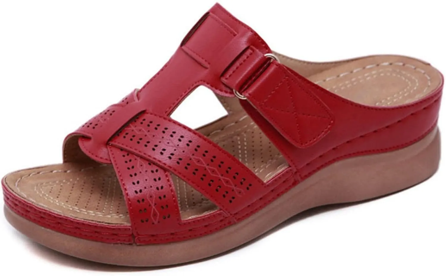 Ladmiple Sandals Women Dressy Summer Flat Flip Flops Walking Orthopedic Slippers Slip On Orthotic Slides with Arch Support