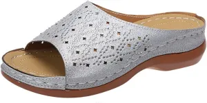 Ladmiple Sandals Women Dressy Summer Wedge Orthopedic Sandals Comfortable Arch Support Orthotic Flip Flops Walking Slides