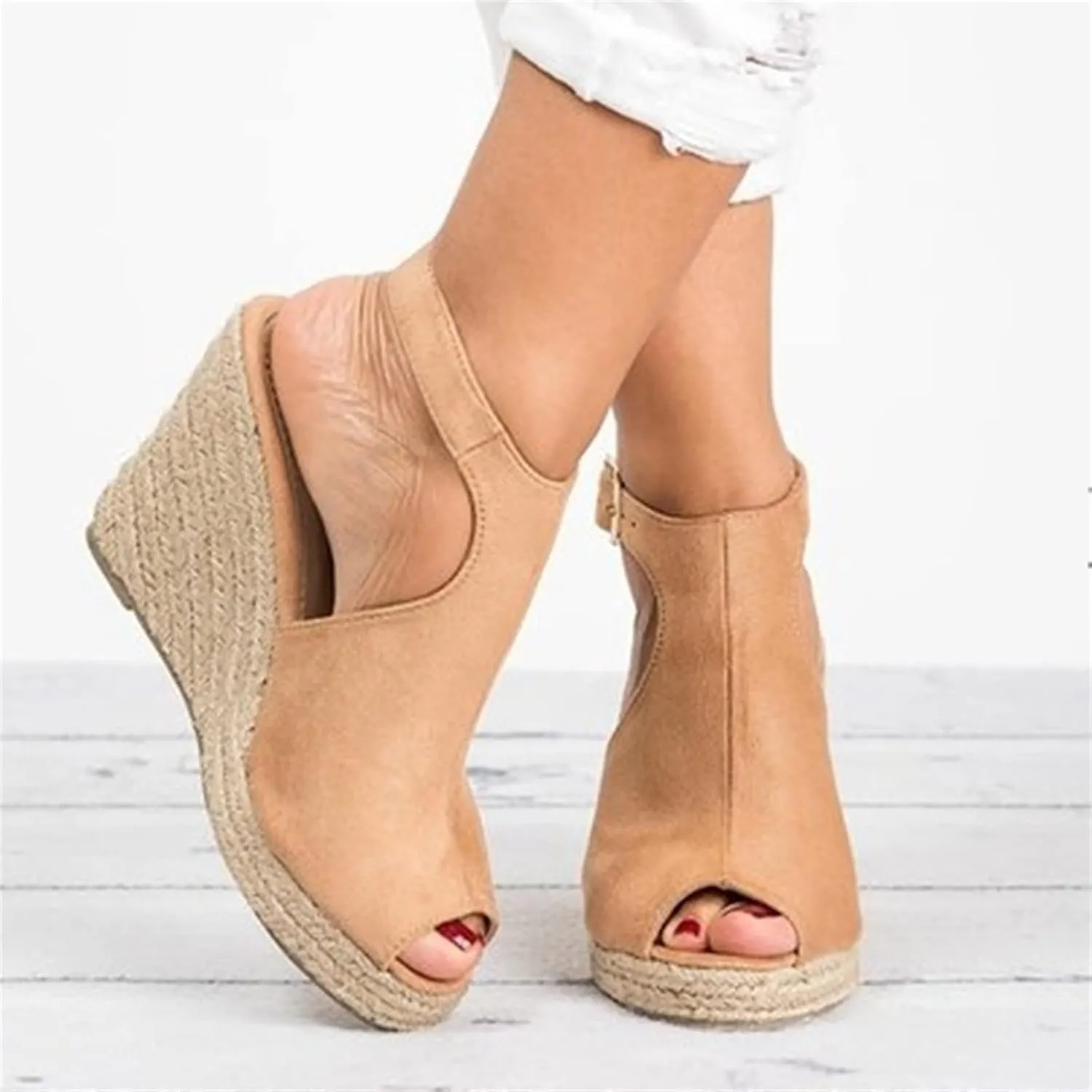 Ladmiple Sandals Women,Womens 2023 Platform Sandals High Heel Wedge Slippers Flip Flop Summer Casual Ankle Buckle Shoes