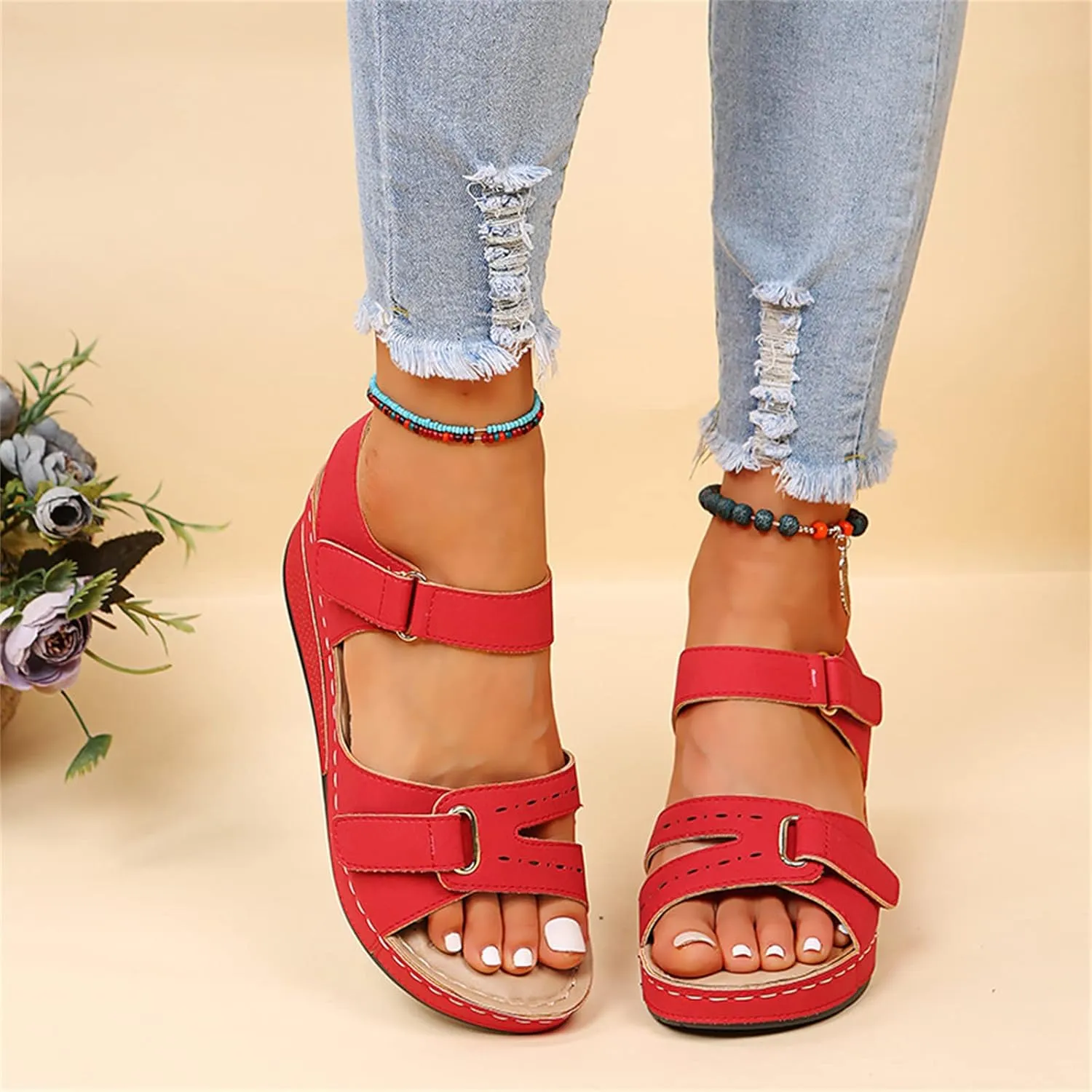 Ladmiple Women's Sandals Comfortable Dressy Orthotic Slides Walking Orthopedic Flip Flops Summer Shoes with Arch Support 2024