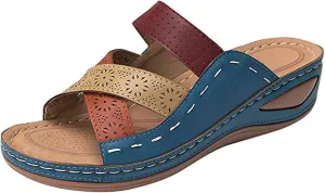 Ladmiple Women's Sandals Comfortable Dressy Walking Orthopedic Flip Flops Orthotic Slides Summer Shoes with Arch Support