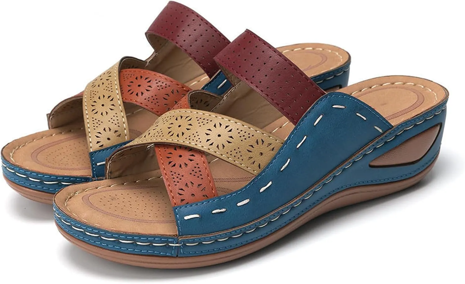 Ladmiple Women's Sandals Comfortable Dressy Walking Orthopedic Flip Flops Orthotic Slides Summer Shoes with Arch Support