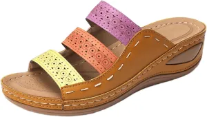 Ladmiple Womens Sandals Comfortable Walking Dressy Flip Flops Orthopedic Slippers Summer Orthotic Slides with Arch Support