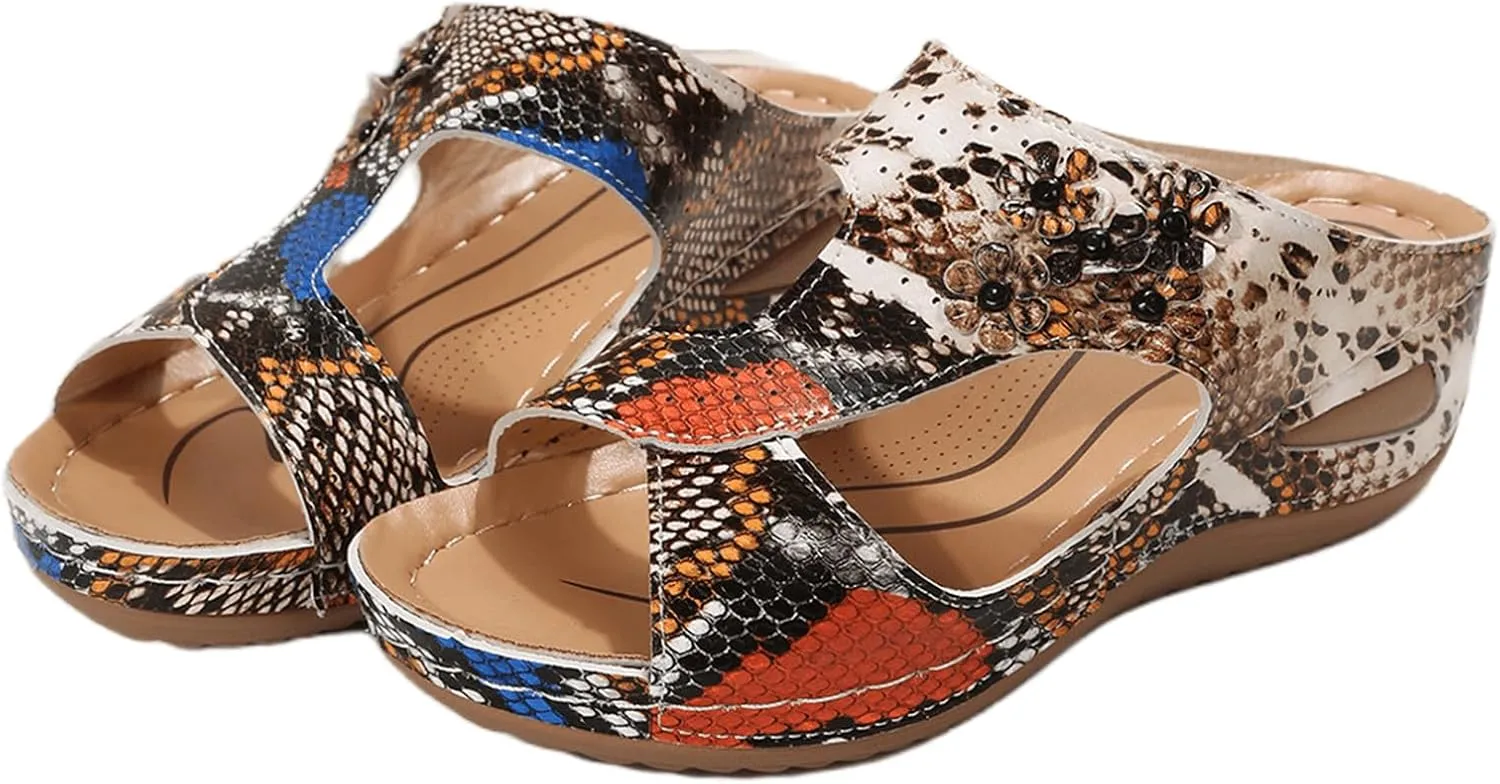 Ladmiple Womens Sandals Comfortable Walking Dressy Orthopedic Slippers Arch Support Orthotic Flip Flops Summer Beach Slides