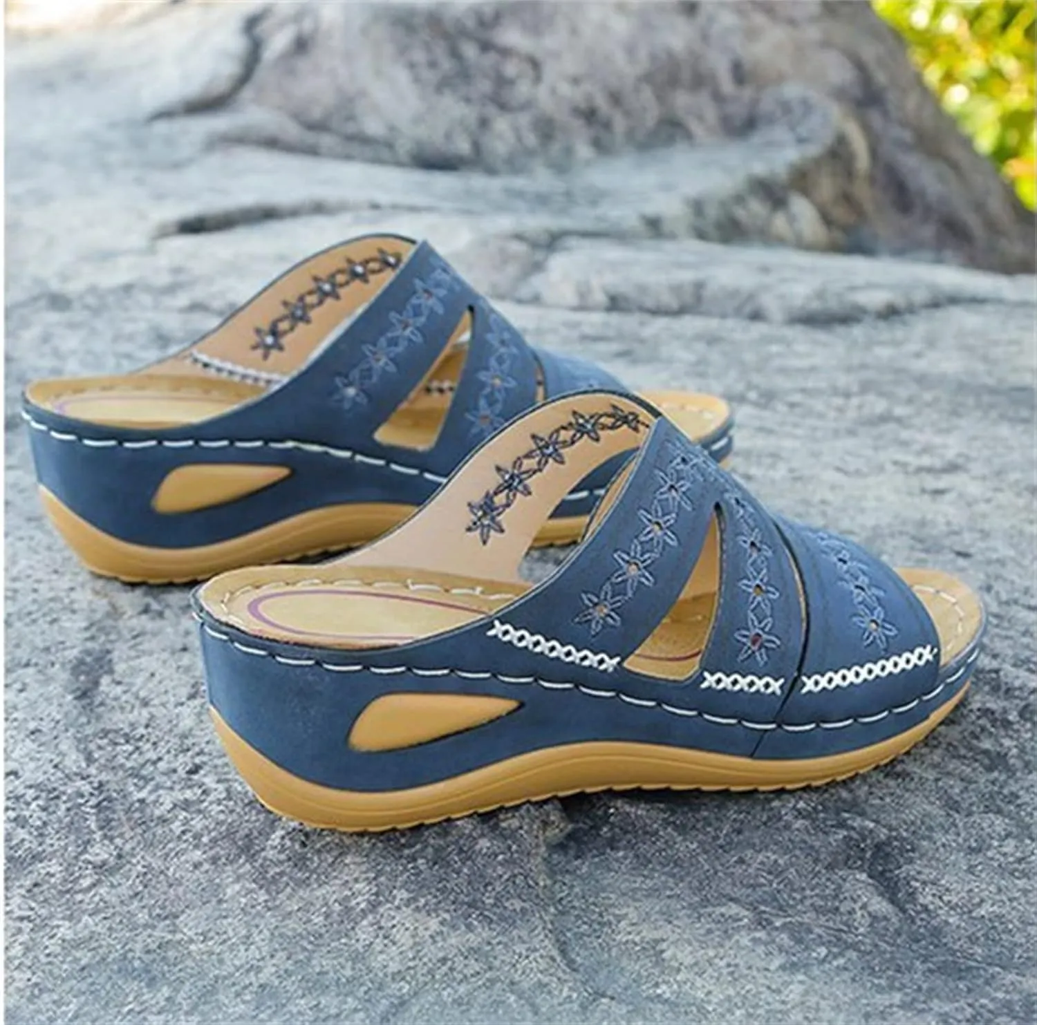 Ladmiple Womens Sandals Dressy Comfortable Arch Support Orthopedic Slides Slippers Summer Orthotic Flip Flops Sandalias