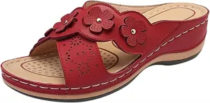 Ladmiple Women's Sandals With Arch Support Orthotic Plantar Fasciitis Fashion Slides Lightweight Slip On Orthopedic Slippers