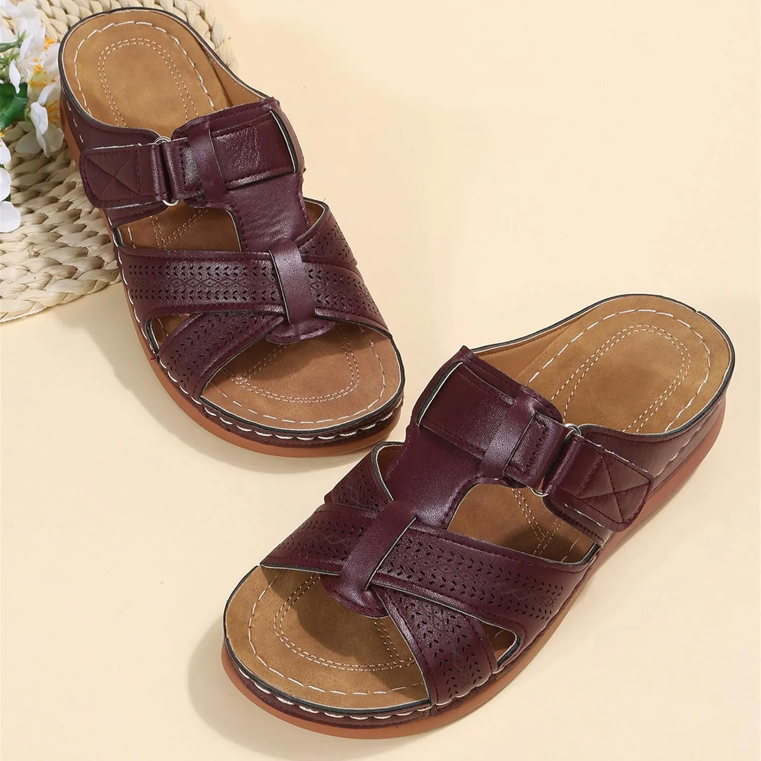 Ladmiple Womens Sandals With Arch Support Walking Comfortable Dressy Casual Summer Slip On Orthopedic Orthotic Flip Flops