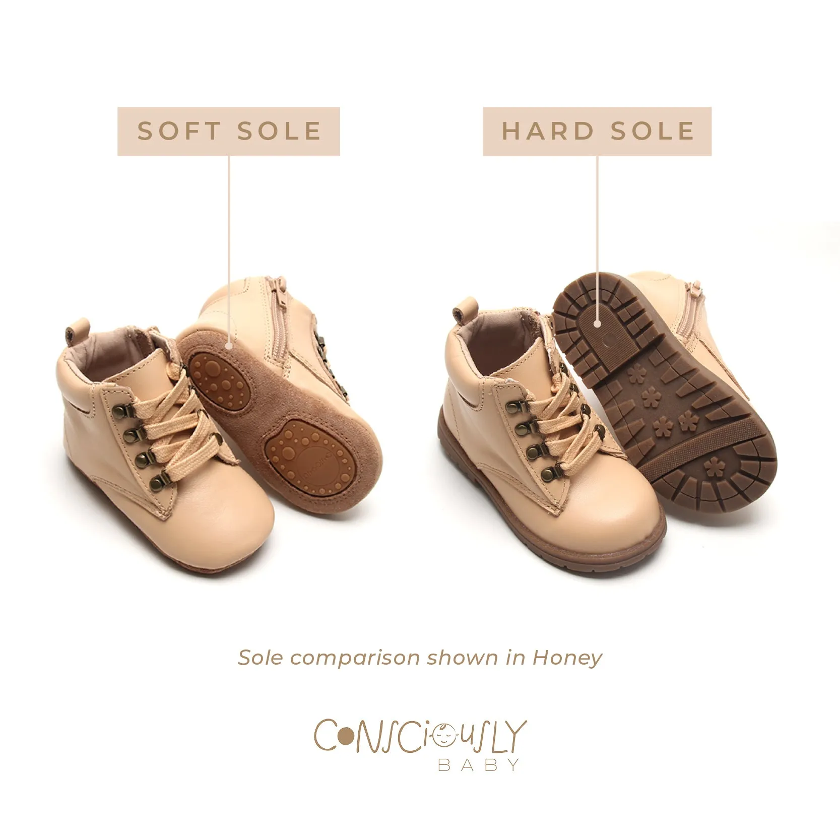 Leather Combat Boot | Color 'Honey'