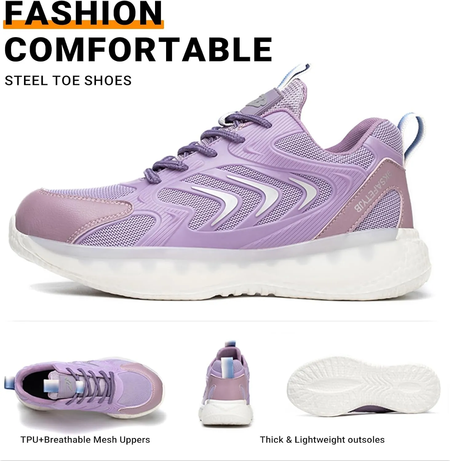 LIWEGHT Steel Toe Shoes for Women Men Lightweight Safety Shoes Composite Steel Toe Sneakers Slip Resistant Comfortable Work Shoes
