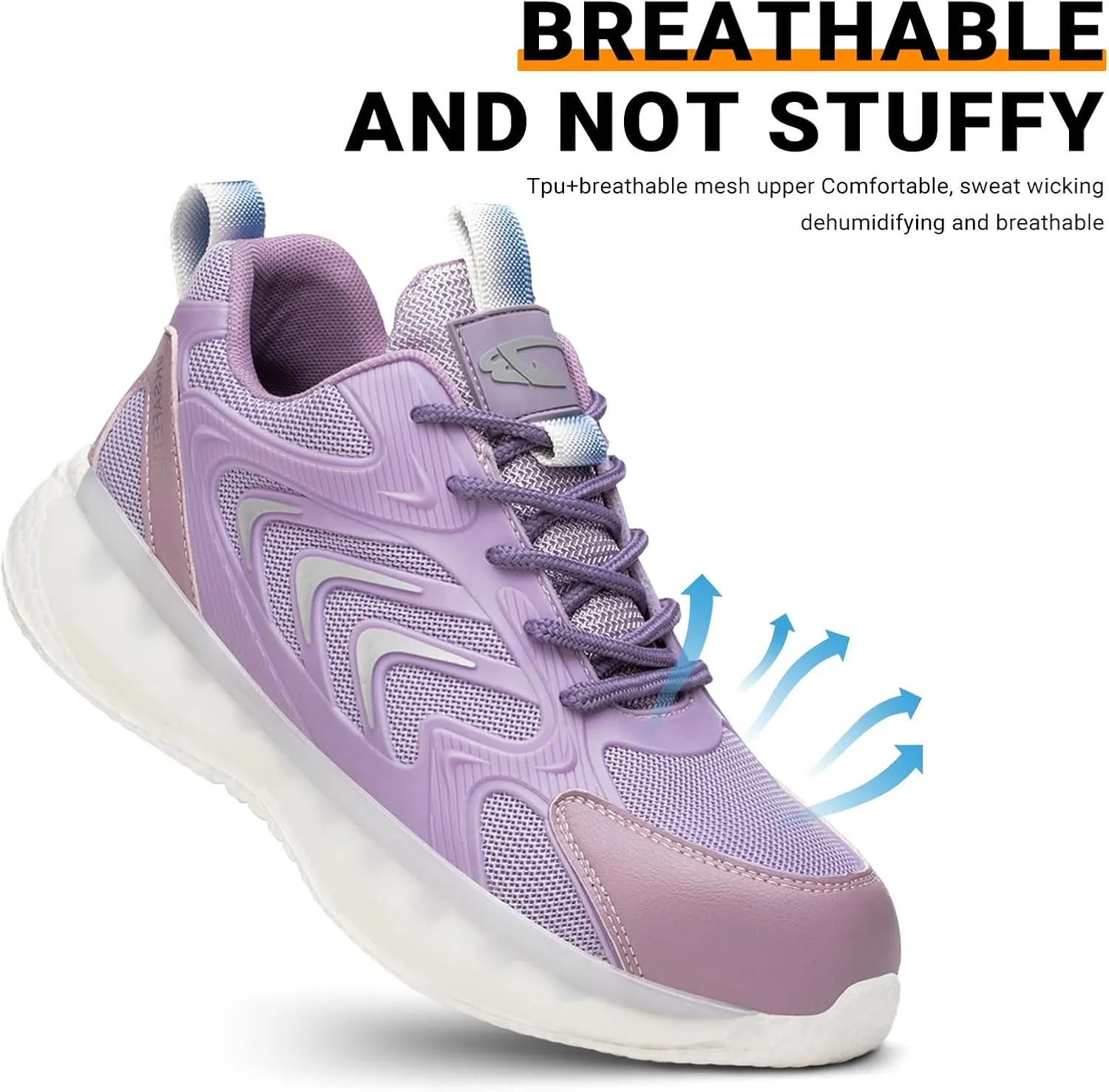 LIWEGHT Steel Toe Shoes for Women Men Lightweight Safety Shoes Composite Steel Toe Sneakers Slip Resistant Comfortable Work Shoes
