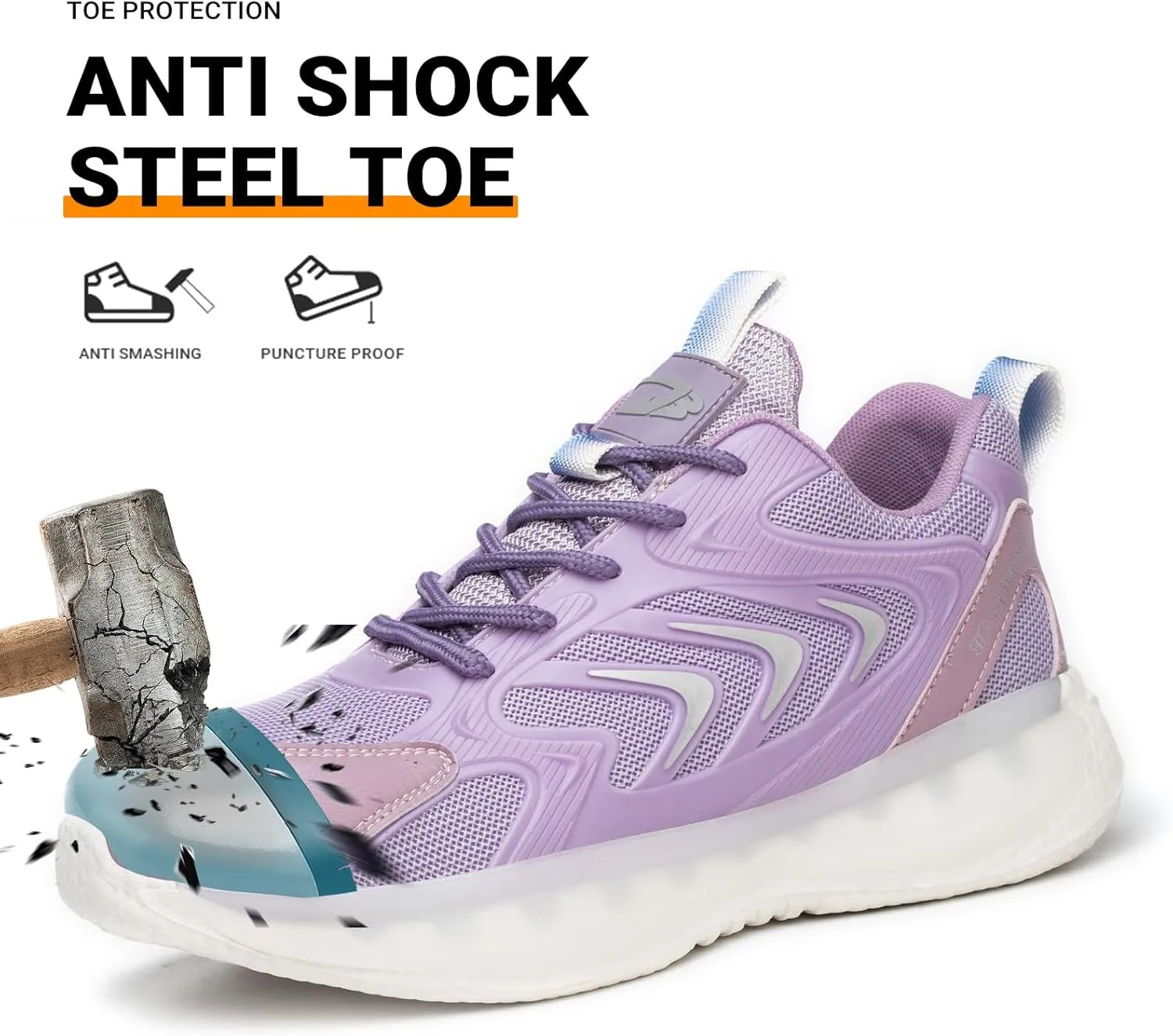LIWEGHT Steel Toe Shoes for Women Men Lightweight Safety Shoes Composite Steel Toe Sneakers Slip Resistant Comfortable Work Shoes