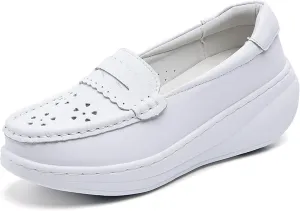 Loafer Work Nursing Shoes,Breathable Lightweight Chef Shoes for Women Food Service,Oil and Slip-Resistant Orthopedic Healthcare Nurse Shoes,with Arch Support