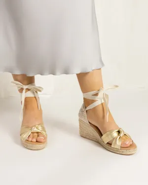 LOLA LOW PLATINO PLATFORM ESPADRILLO NAHKASANDAALIT