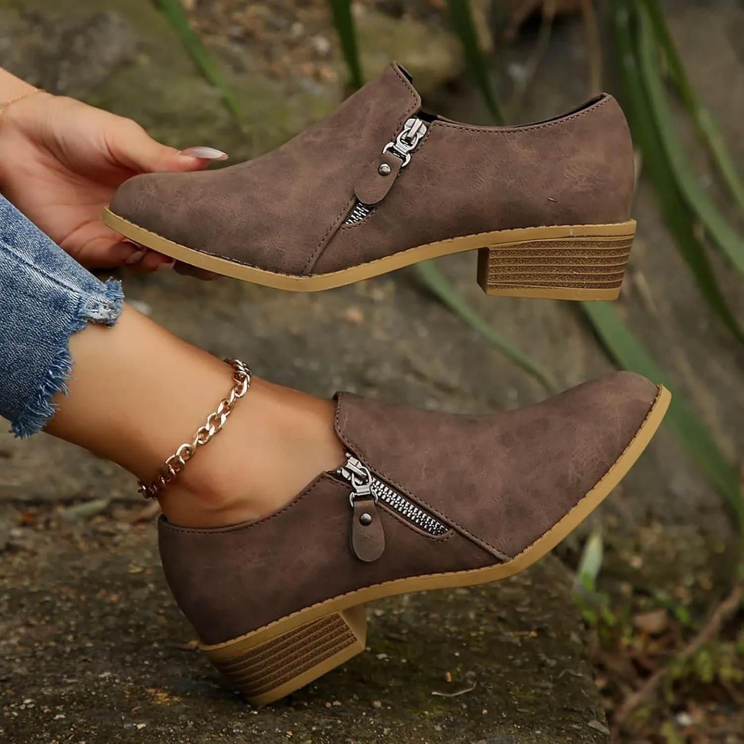 Men Ankle Boots Cow Print Boots for Women Black Heeled Boots for Women Boots for Dresses Women Peep toe Ankle Booties for Women Black Open toe Boots Low Heel Women's Wide Width Flat Booties