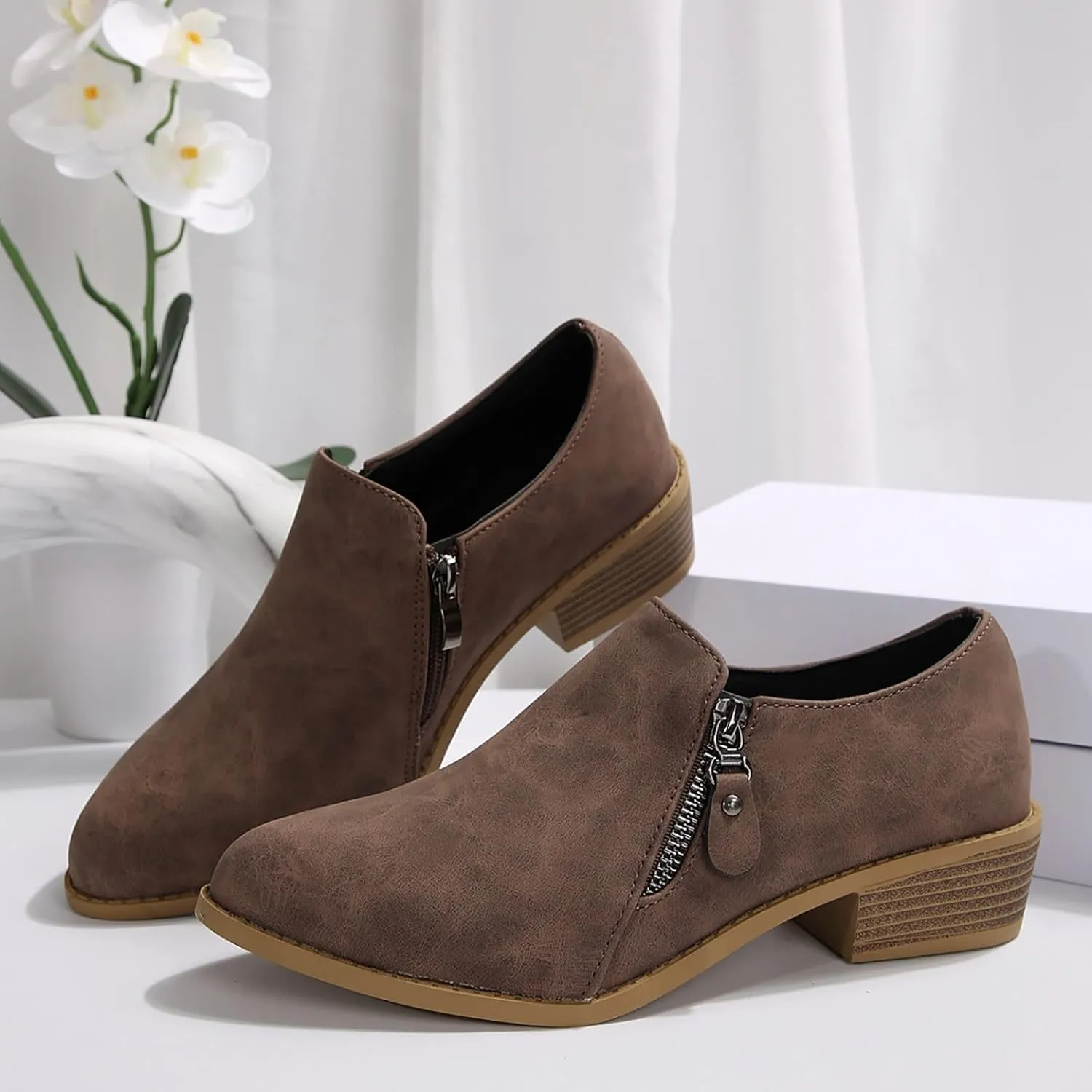 Men Ankle Boots Cow Print Boots for Women Black Heeled Boots for Women Boots for Dresses Women Peep toe Ankle Booties for Women Black Open toe Boots Low Heel Women's Wide Width Flat Booties