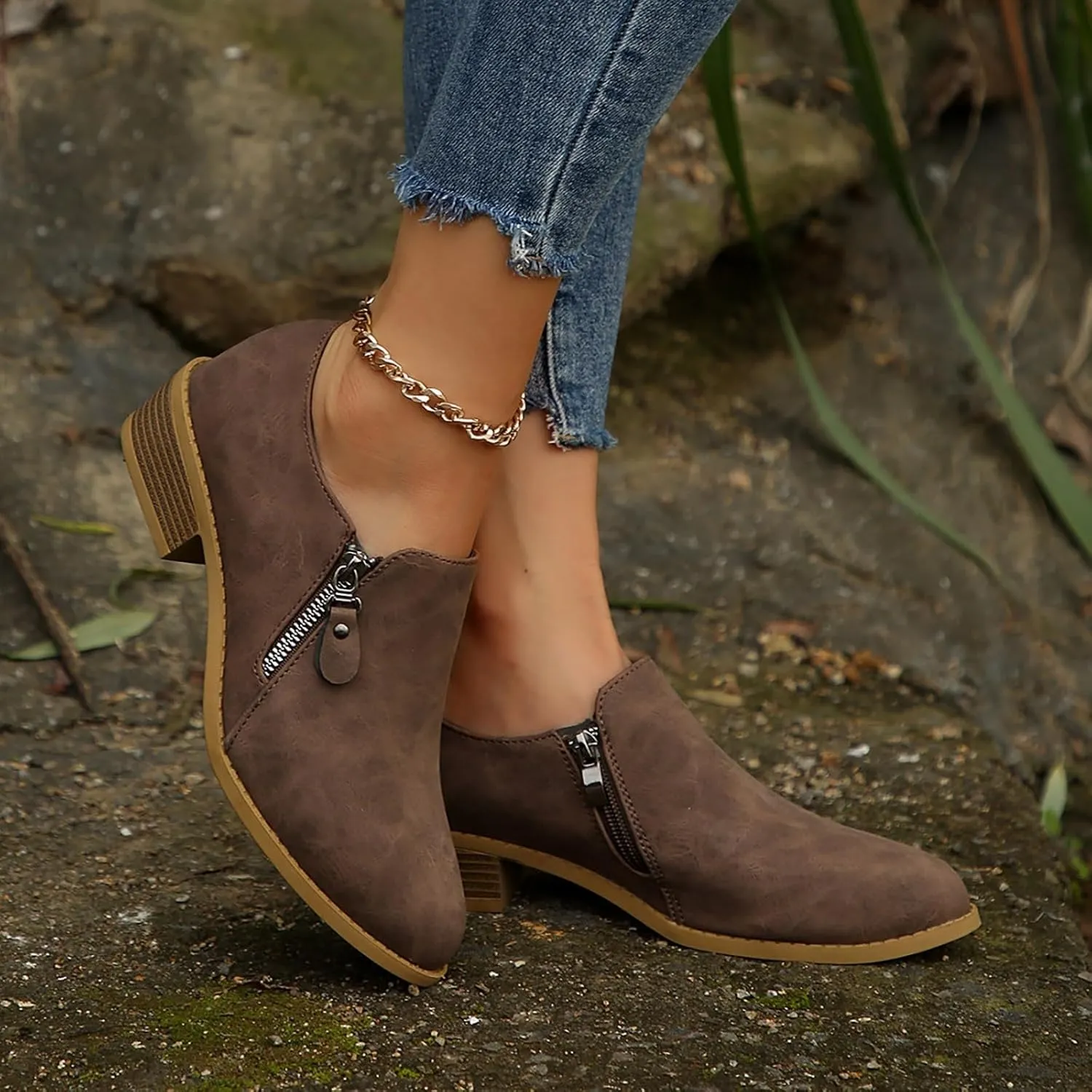 Men Ankle Boots Cow Print Boots for Women Black Heeled Boots for Women Boots for Dresses Women Peep toe Ankle Booties for Women Black Open toe Boots Low Heel Women's Wide Width Flat Booties