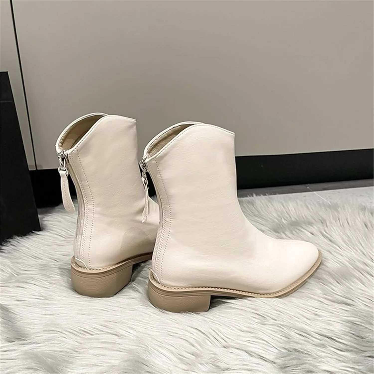 Mens Ankle Boots Women Fall Boots Rhinestone Cowboy Boots Fall Dress Women Leather Ankle Boots for Women Low Heel Wide Width White Ankle Boots for Women Low Heel