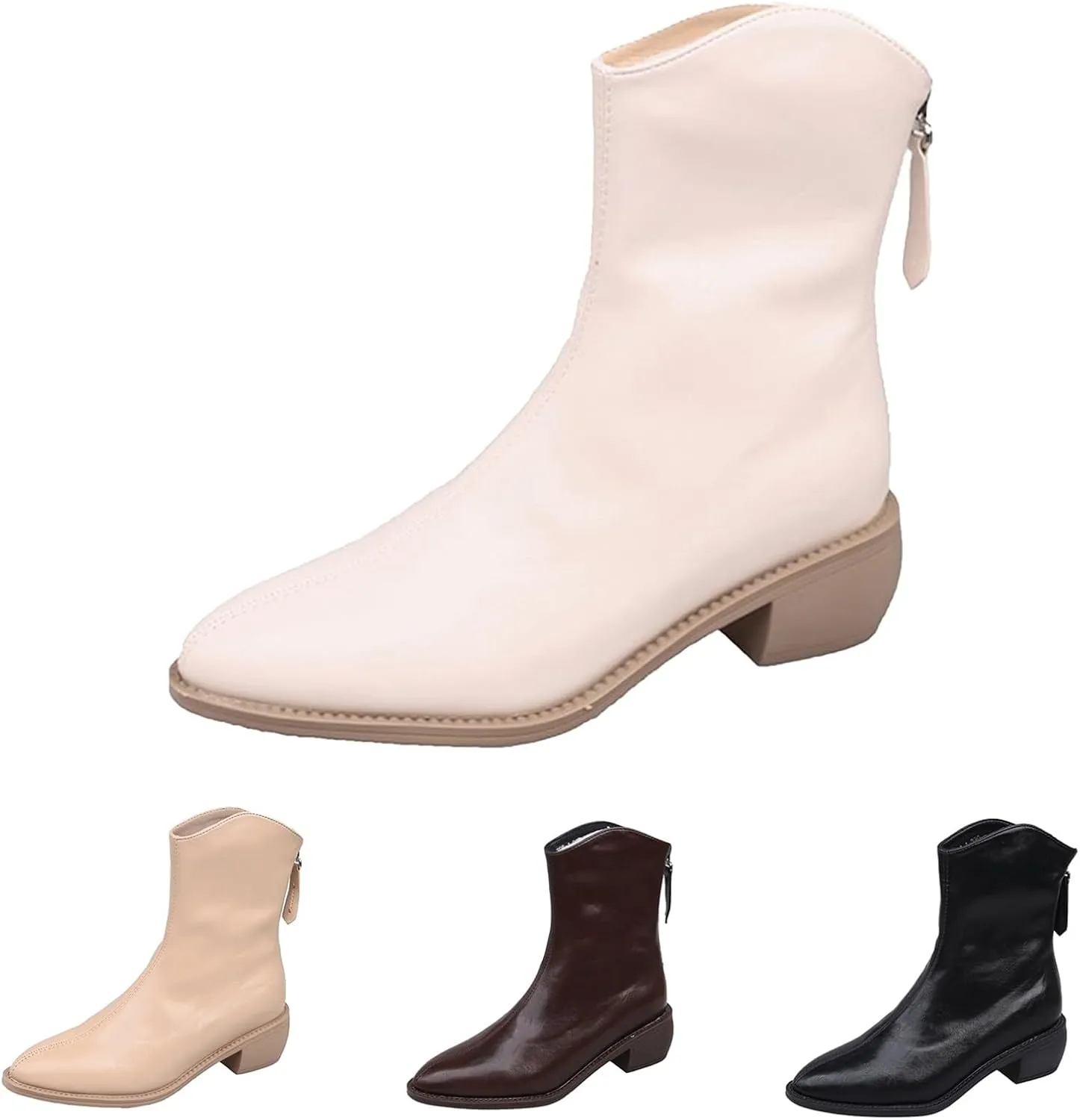 Mens Ankle Boots Women Fall Boots Rhinestone Cowboy Boots Fall Dress Women Leather Ankle Boots for Women Low Heel Wide Width White Ankle Boots for Women Low Heel