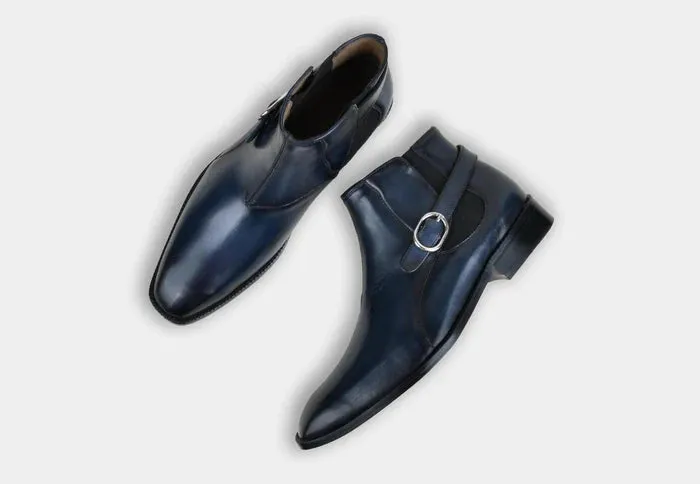 Men’s Buckle Boots in Blue