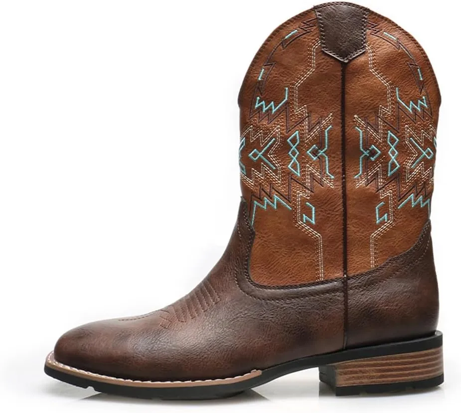 Mens Cowboy Boots - Square Toe Cowboy Boots for Men Fashion Mens Western Boots - Mens Boots Square Toe Style