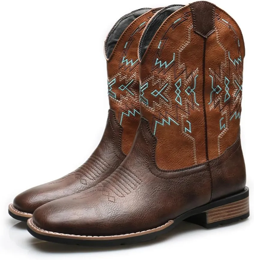 Mens Cowboy Boots - Square Toe Cowboy Boots for Men Fashion Mens Western Boots - Mens Boots Square Toe Style
