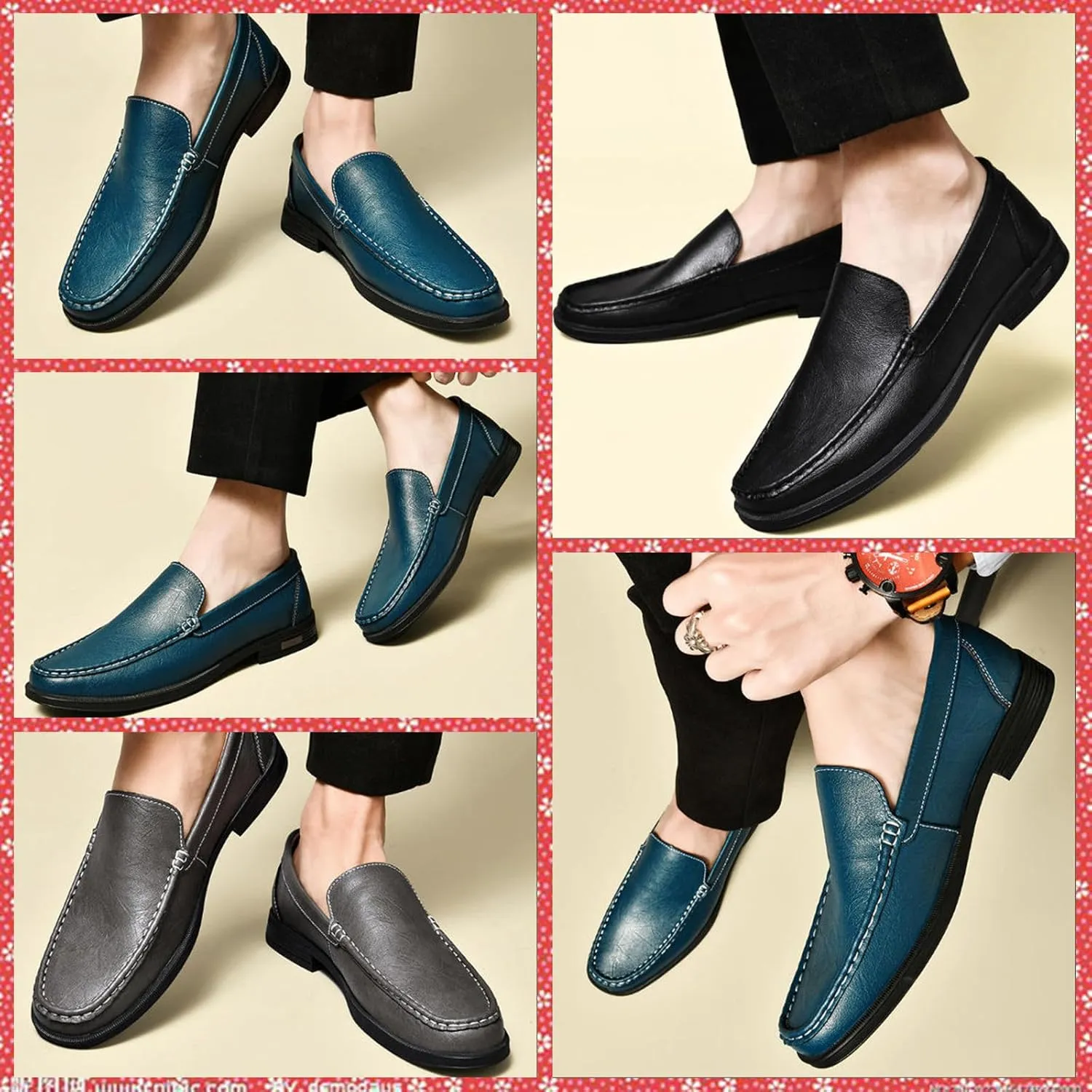 Men's Leather Loafers, Slip-on Dress Shoes, Comfortable Casual Driving Shoes, Men's Oxford, Suitable for Work, Business,Office and Other Occasions
