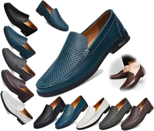 Men's Leather Loafers, Slip-on Dress Shoes, Comfortable Casual Driving Shoes, Men's Oxford, Suitable for Work, Business,Office and Other Occasions