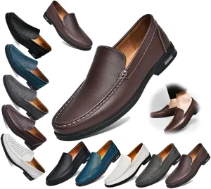 Men's Leather Loafers, Slip-on Dress Shoes, Comfortable Casual Driving Shoes, Men's Oxford, Suitable for Work, Business,Office and Other Occasions