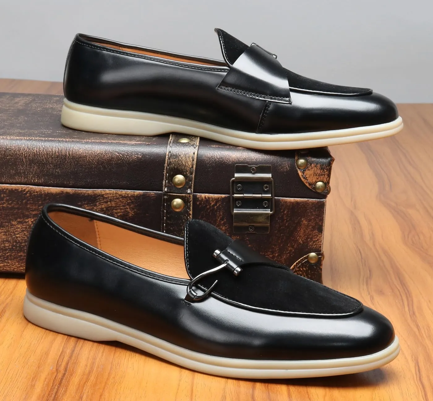 Mens Loafers Casual Dress Slip On Leather Penny Loafers Wedding Business Fashion Tuxedo Walking Shoes for Men