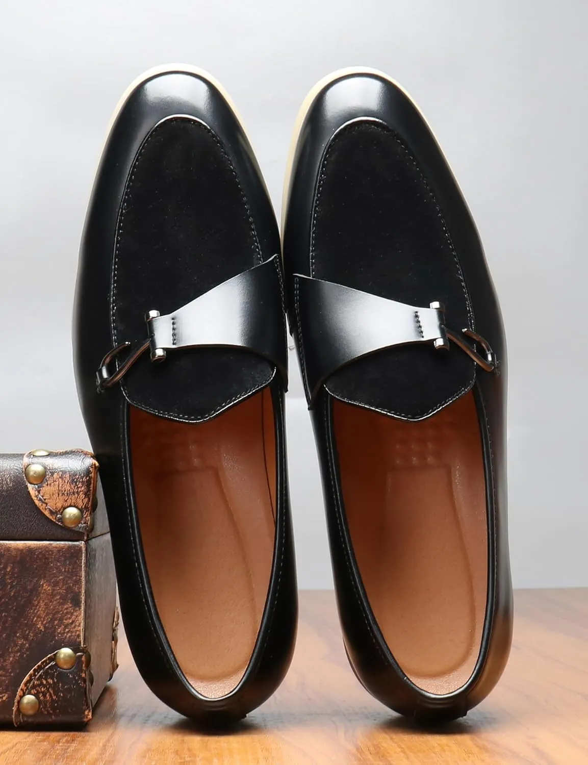 Mens Loafers Casual Dress Slip On Leather Penny Loafers Wedding Business Fashion Tuxedo Walking Shoes for Men