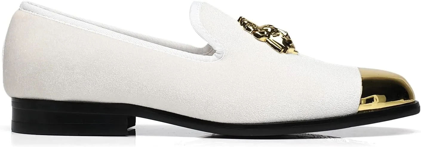Men's Loafers Fashion Gold Buckle Wedding Party Shoes