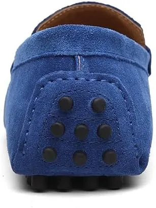 Mens Loafers Shoe Square Toe Nubuck Leather Penny Driving Shoes Lightweight Flexible Comfortable Walking Fashion Slip-on