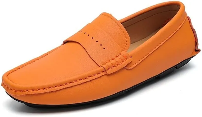 Men's Loafers Shoes Round Toe Penny Loafers Simple Leather Anti-Slip Resistant Lightweight Wedding Classic Slip On