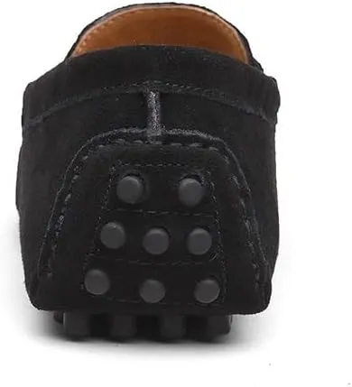 Mens Loafers Square Toe Nubuck Leather Penny Driving Shoes Resistant Comfortable Flat Heel Party Slip On