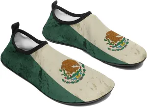 Mexico Flag Mexican Water Shoe Manwomen Quick Dry Water Sock Slip-on Leisure Beach Socks Lightweight Surf Shoes for Swim Surf Travel Non Slip Indoor Outdoor Walking